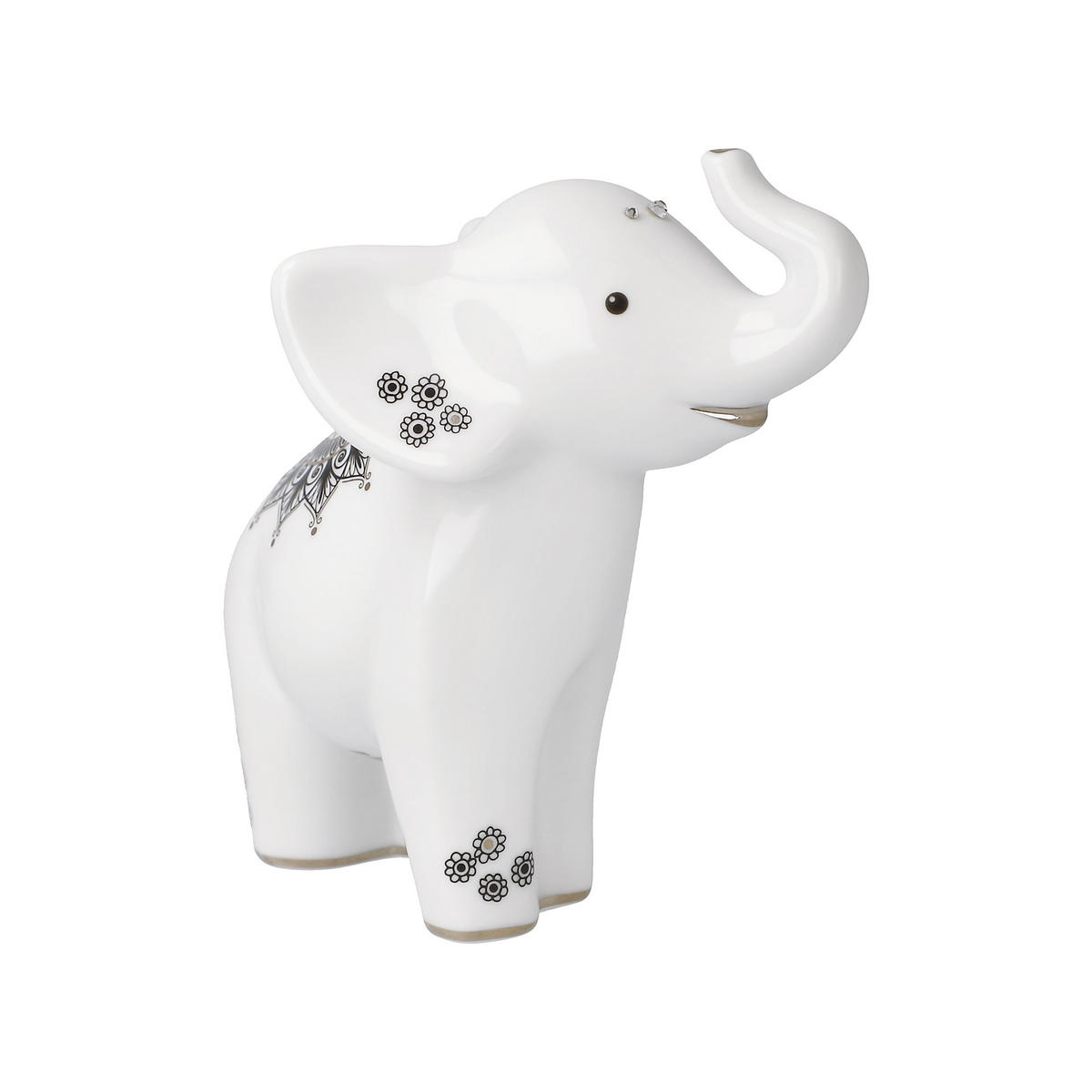 DEKOFIGUR Elephant - Kamili, Porzellan, schwarz-weiß, 11 cm - Multicolor, Keramik (5.5/11/10.5cm) - Goebel