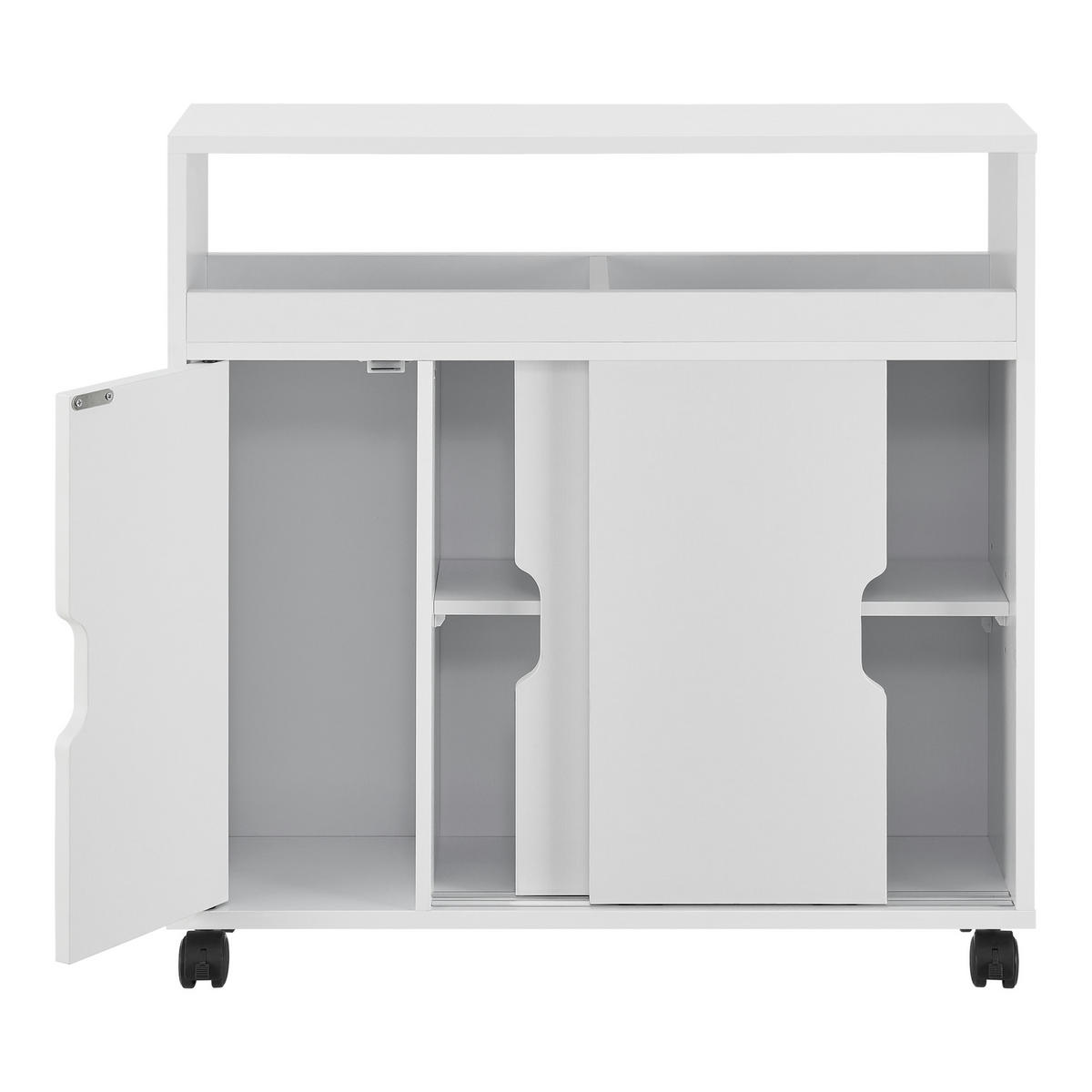 SEITENSCHRANK Lumijoki - Weiß, Holzwerkstoff (70/71/20cm) - [en.casa]