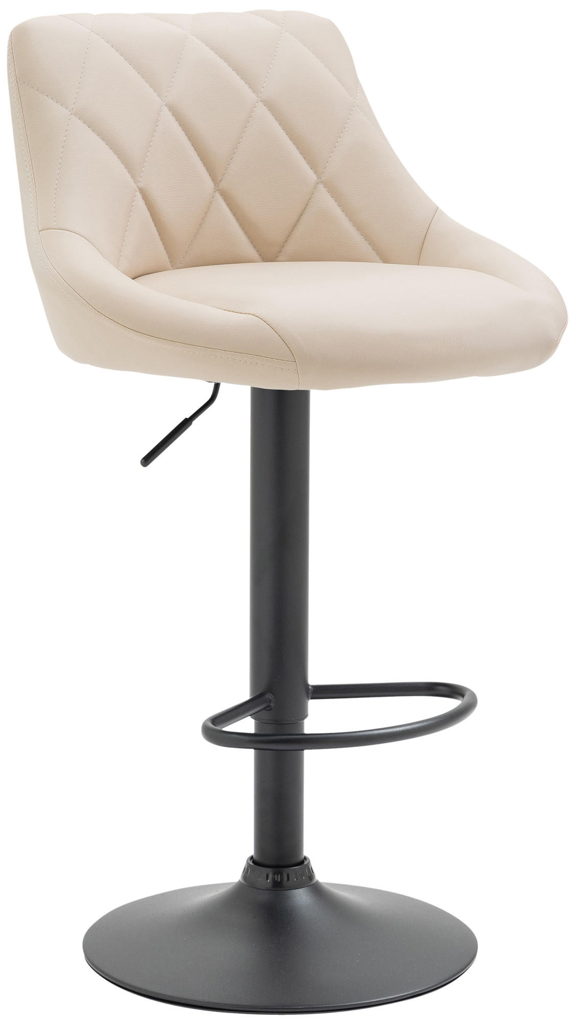 BARHOCKER Lederlook creme - Creme/Schwarz, Textil/Metall (46/83/49cm) - CLP