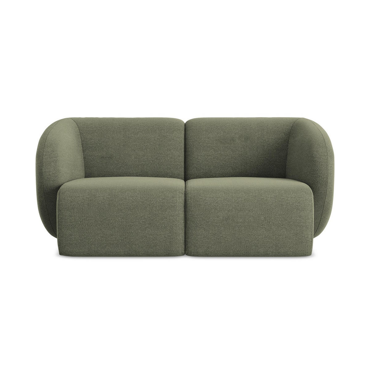 2-SITZER-SOFA Bouclé Stoff Grün - Schwarz/Olivgrün, Holzwerkstoff/Kunststoff (174/75/94cm) - LaMiaSofa