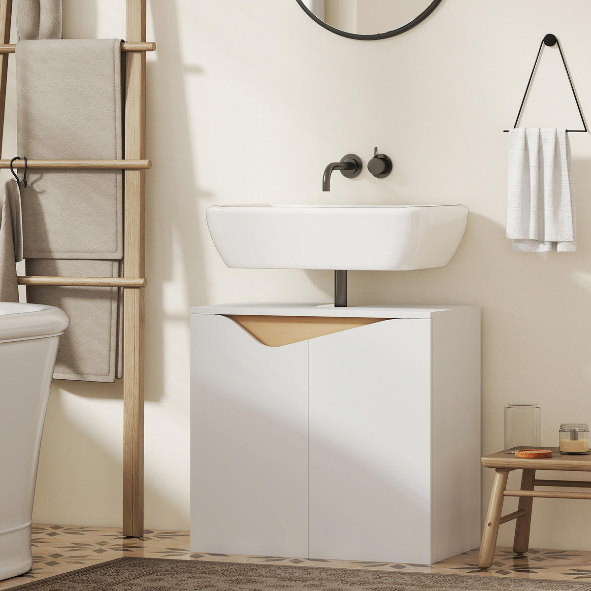 BADEZIMMERSCHRANK Weiß 35.0/60.0/57.9 cm - Weiß, Holzwerkstoff (60/57.9/35cm)