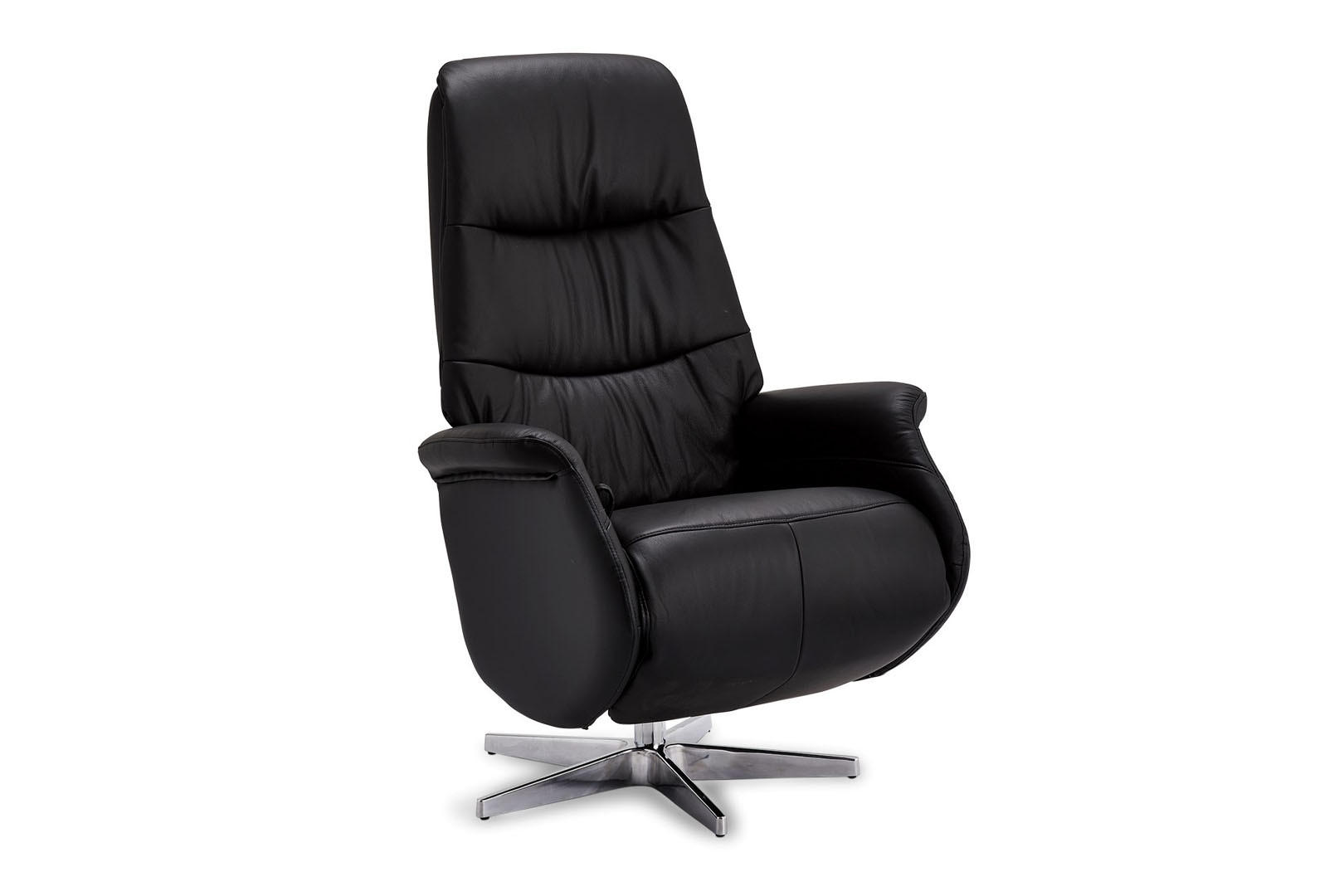 SESSEL schwarz - Schwarz, Leder/Metall (90/114/79cm) - ebuy24
