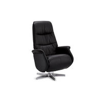 SESSEL schwarz - Schwarz, Leder/Metall (90/114/79cm) - ebuy24