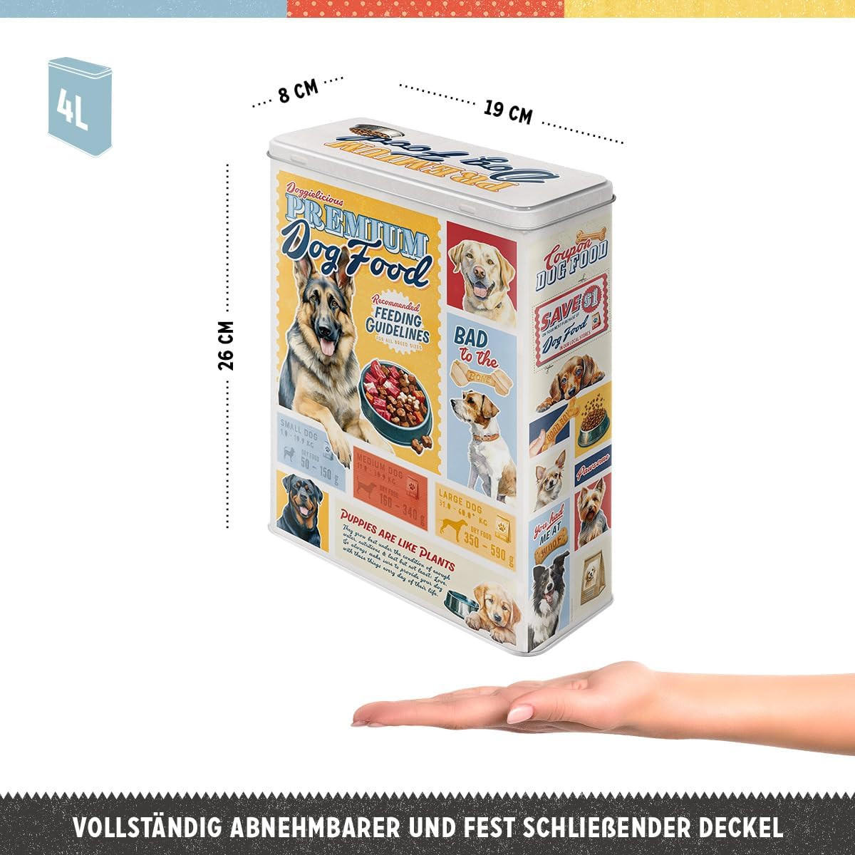 VORRATSDOSE XL Premium Dog Food - Multicolor, Metall (19/26/8cm) - Nostalgic-Art