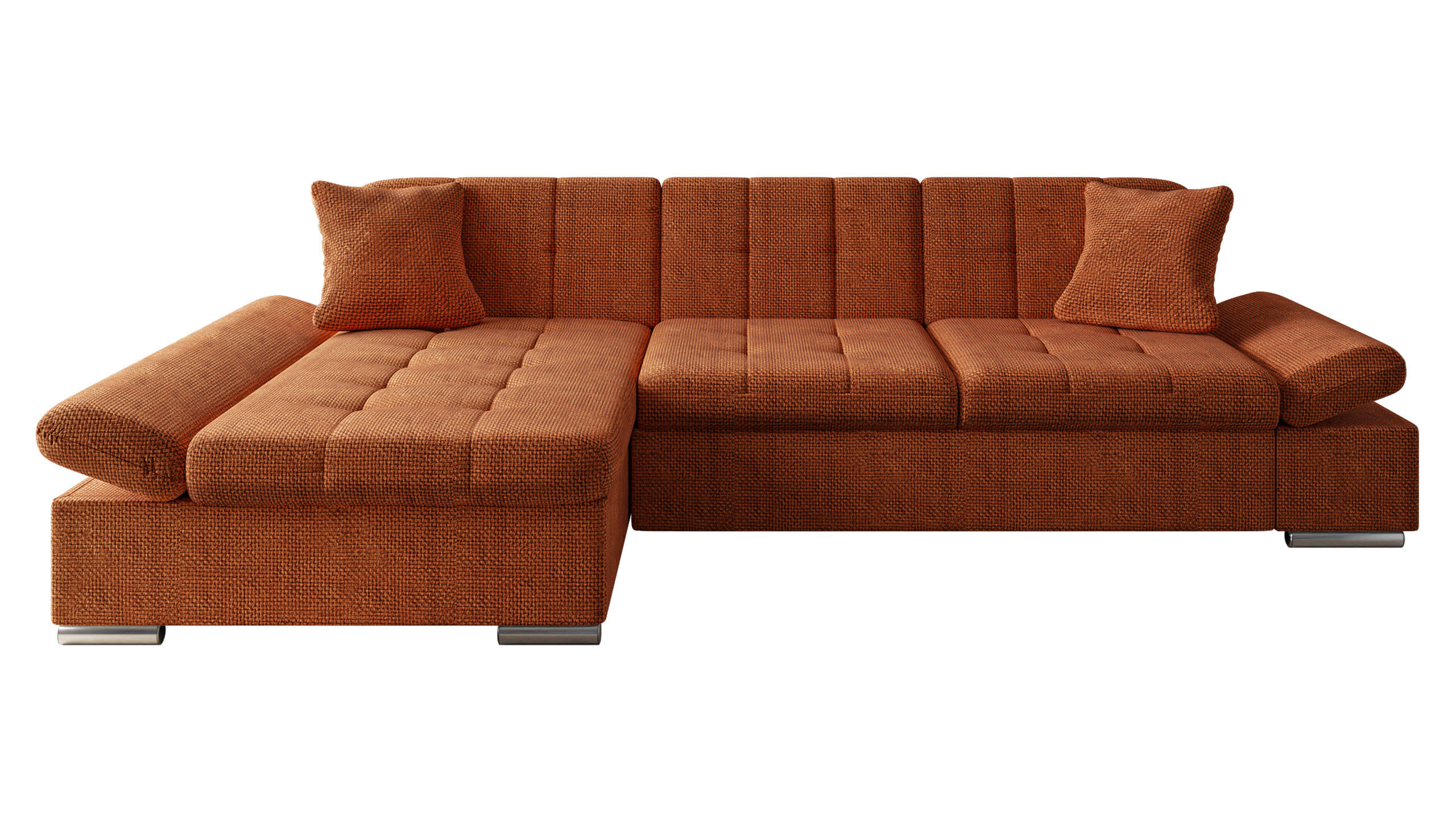 ECKSOFA Malwi, Seite: Links - Dunkelorange, Holz/Textil (278/161cm) - MIRJAN24