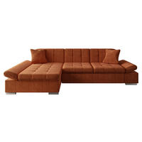 ECKSOFA Malwi, Seite: Links - Dunkelorange, Holz/Textil (278/161cm) - MIRJAN24