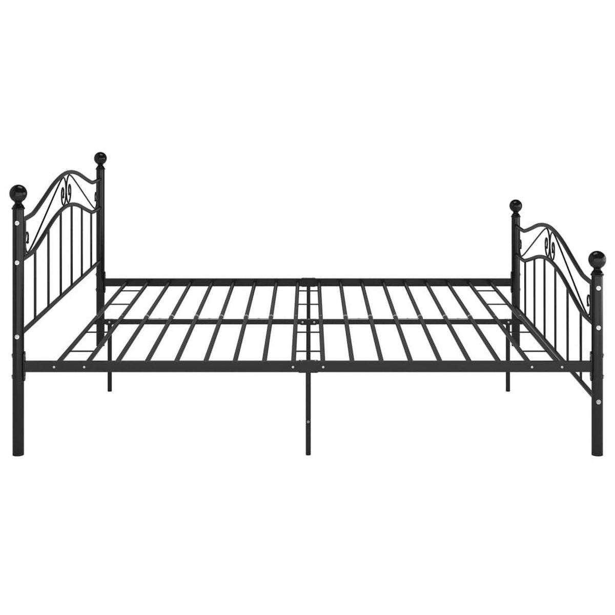 BETT Schwarz Metall 180x200 cm - Schwarz, Metall - furnicato