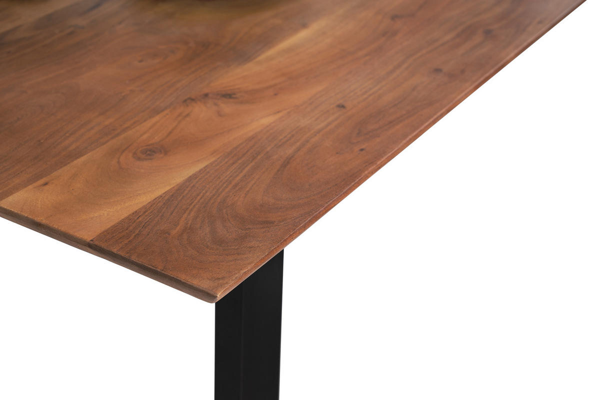 ESSTISCH ATLANTA - Schwarz/Braun, Holz/Metall (90/180/77cm) - SAM