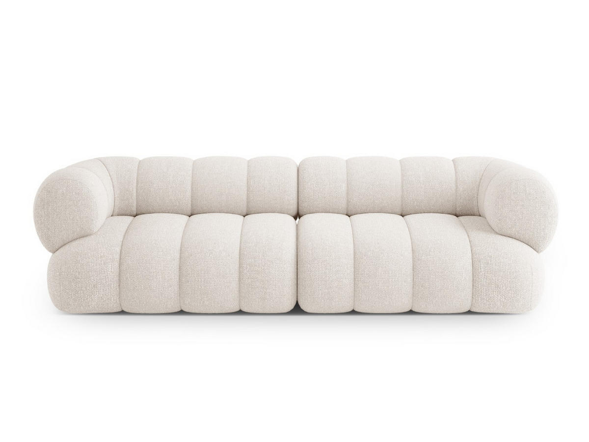 SOFA Koge aus Chenille-Stoff leichtes beige 4 Sitzplätze - Creme, Textil (95/70/240cm) - Cosmopolitan Design
