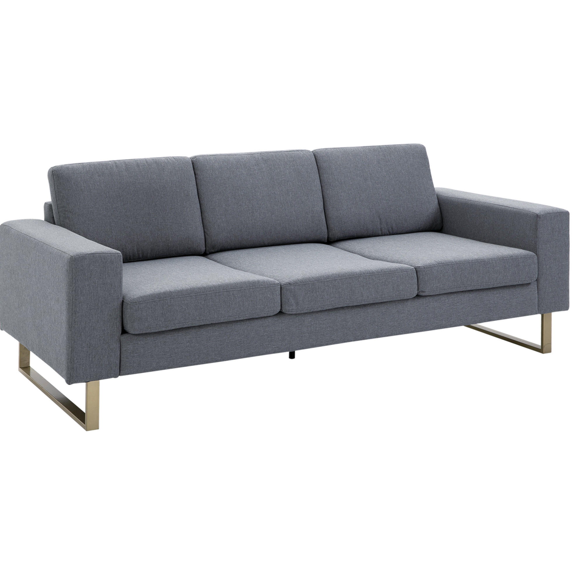 3-SITZER-SOFA aus Holz 200x82x78 cm in Dunkelgrau mit 6 Kissen - Dunkelgrau, Textil (82/78/200cm) - Modfu