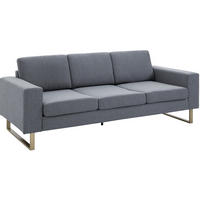 3-SITZER-SOFA aus Holz 200x82x78 cm in Dunkelgrau mit 6 Kissen - Dunkelgrau, Textil (82/78/200cm) - Modfu