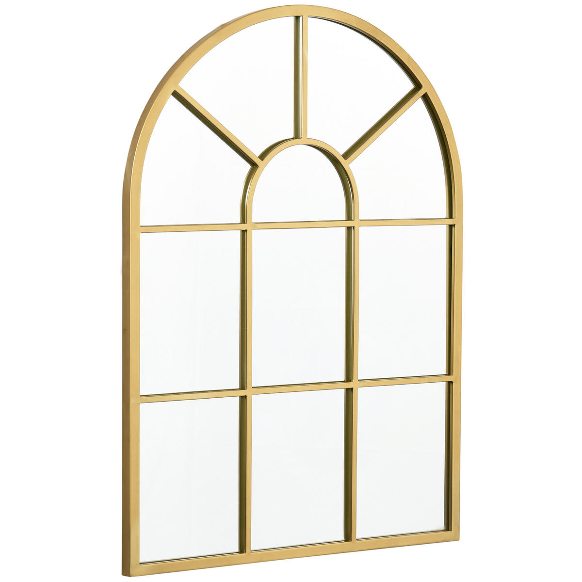 WANDSPIEGEL Fensterspiegel 70 x 50cm Flurspiegel mit Metallrahmen Gold - Goldfarben, Glas/Metall (2/50/70cm) - HOMCOM