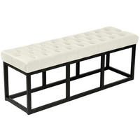 SITZBANK Polly Samt Schwarz 120 cm creme - Naturfarben, Metall (120/42/37cm) - TPFLiving