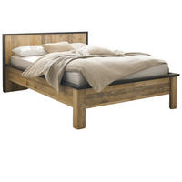 BETT Used Wood hell, Anthrazit, Einzelbett Liegefläche 140 x 200 cm - Eichefarben/Anthrazit, Holzwerkstoff/Metall (140/200cm) - Furn.Design