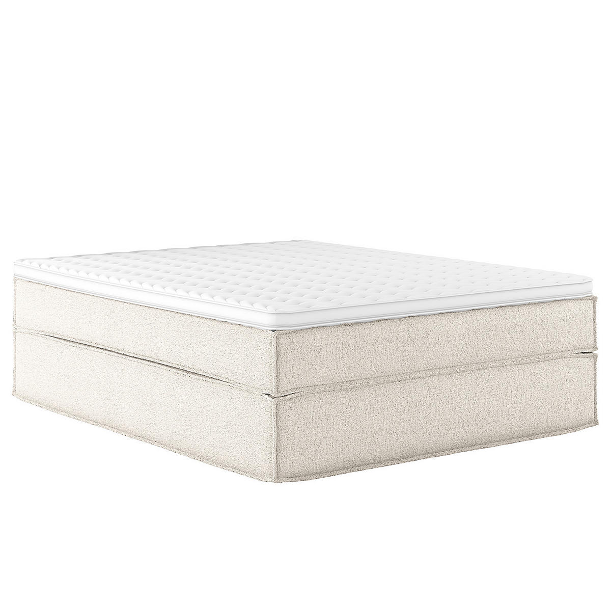 BOXSPRINGBETT - Premium - Weiß, Textil (140/200cm) - home24