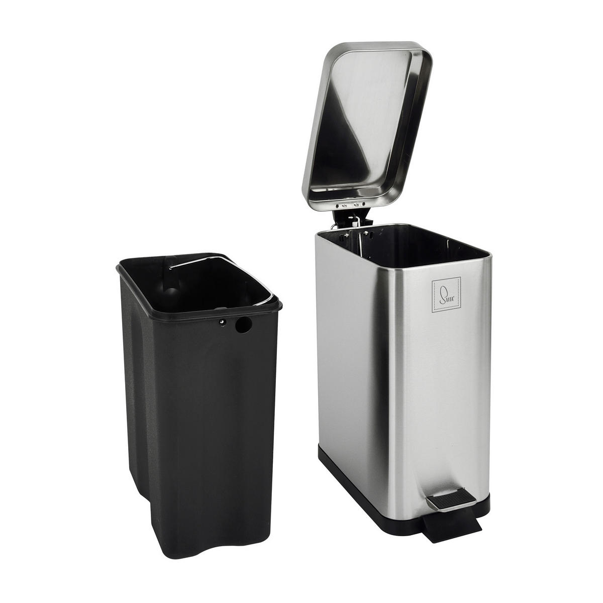 MÜLLEIMER STM10 10L Silber - Silberfarben, Metall (16/39/34cm) - SVITA