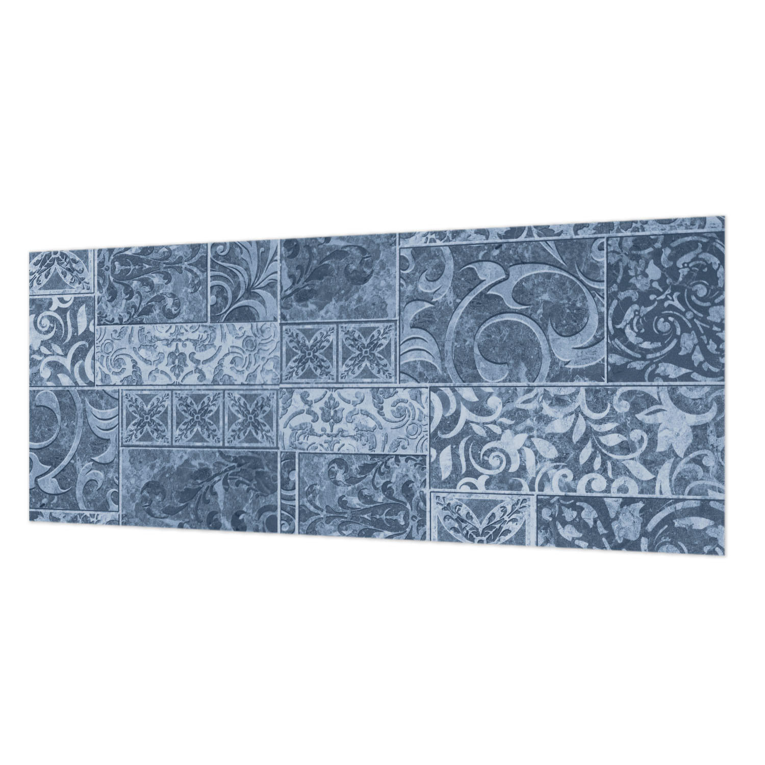 FOTOTAPETE 250x104 cm - Pflanzenornamente - Blau, Textil (250/104cm) - Wallfluent