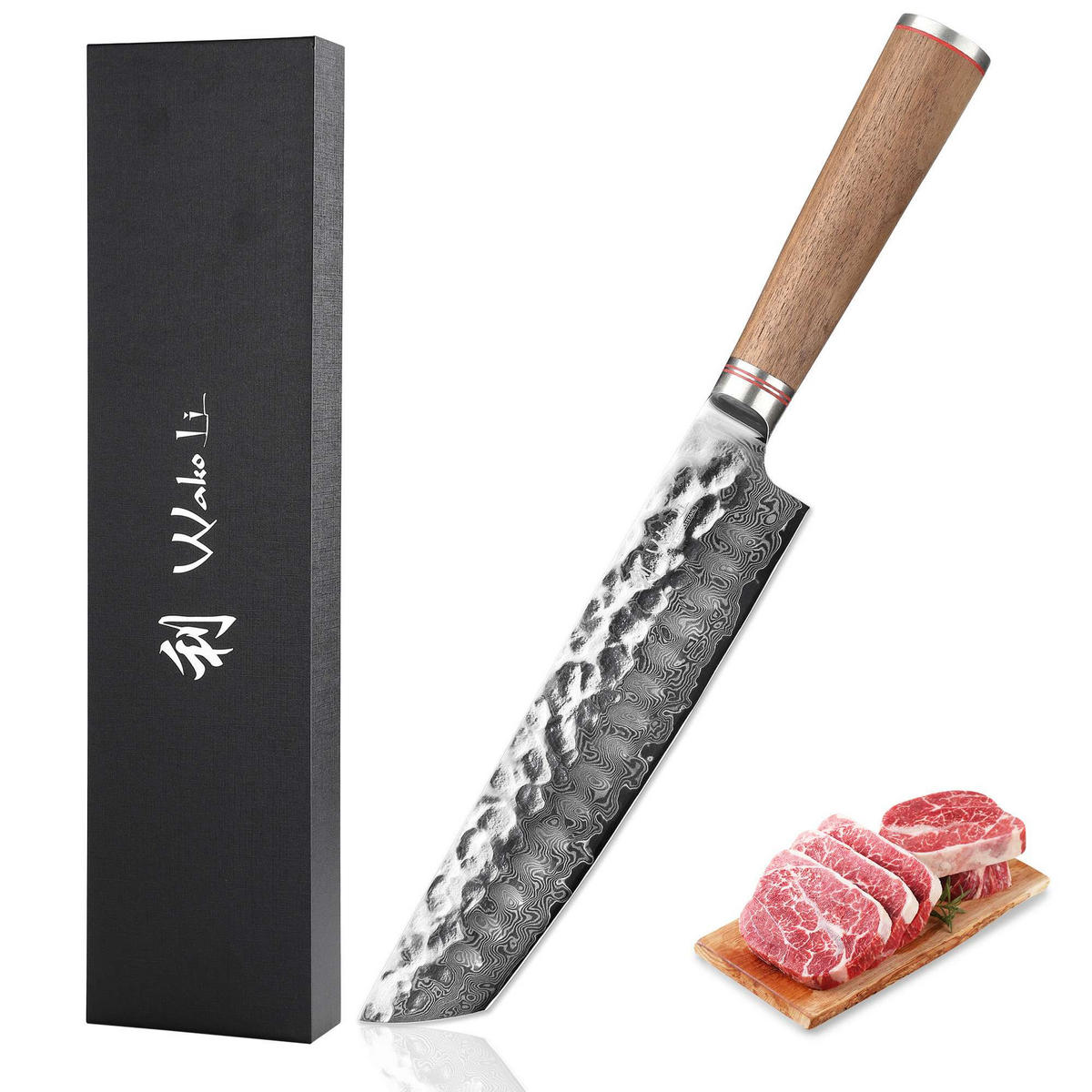 CHEFMESSER 25,5 cm - Nussbaumfarben, Holz/Metall (34cm) - Wakoli