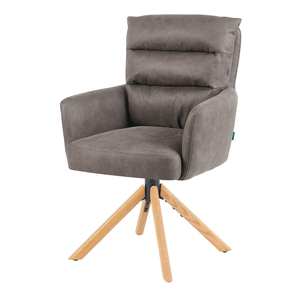 ARMLEHNSTUHL Mika-Jule - Honigeiche/Taupe, Eichenholz/Holz (59/94/66cm) - DUBI Möbel
