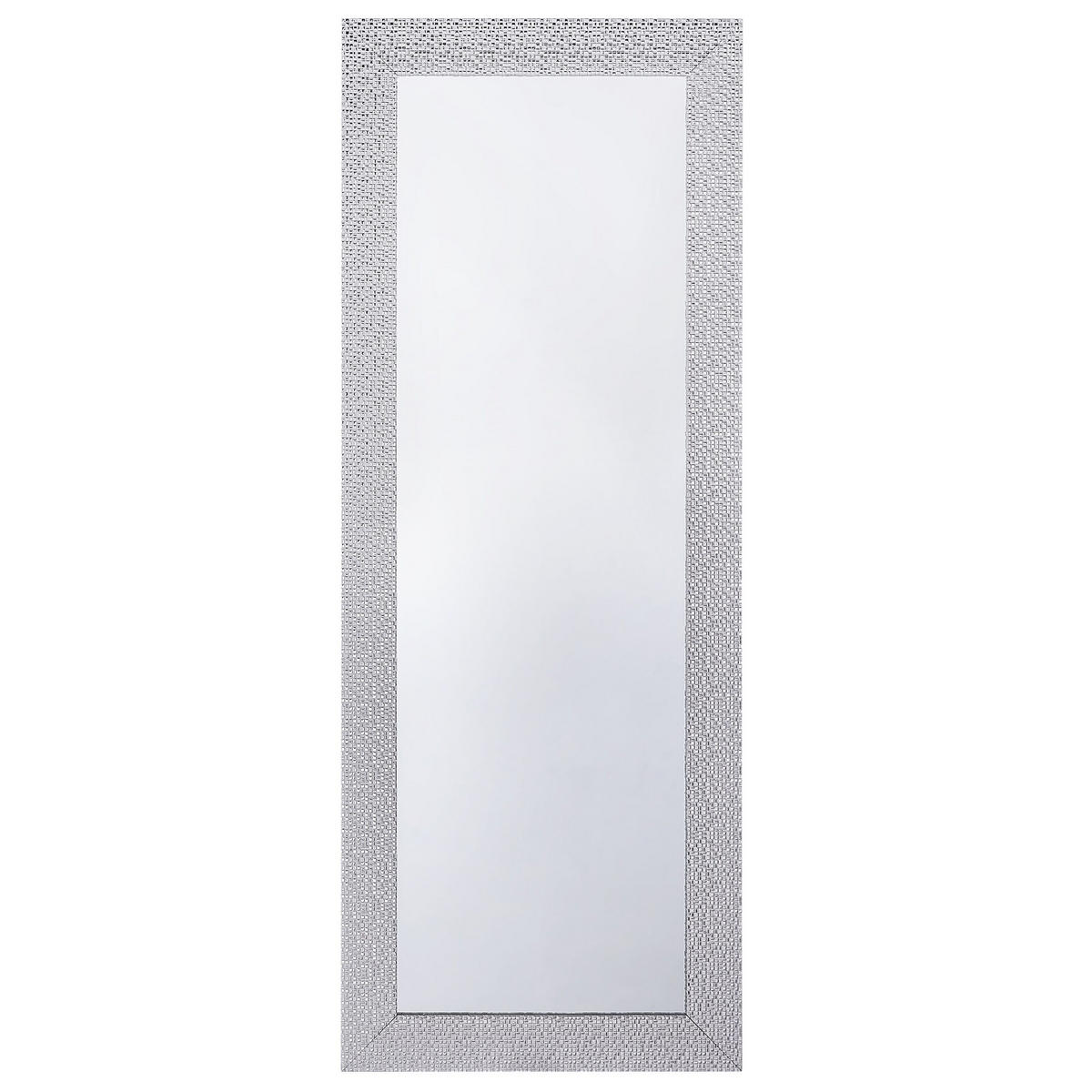 WANDSPIEGEL silber rechteckig 50/130 cm Mervent - Silberfarben/Weiß, Kunststoff (50/130/2cm) - Beliani