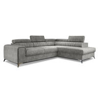 ECKSOFA Laurence mit Schlaffunktion & Bettkasten – 278 x 205 cm, verstellbare Kopfstützen - Grau, Kunststoff (278/205cm) - Wohnideebilder