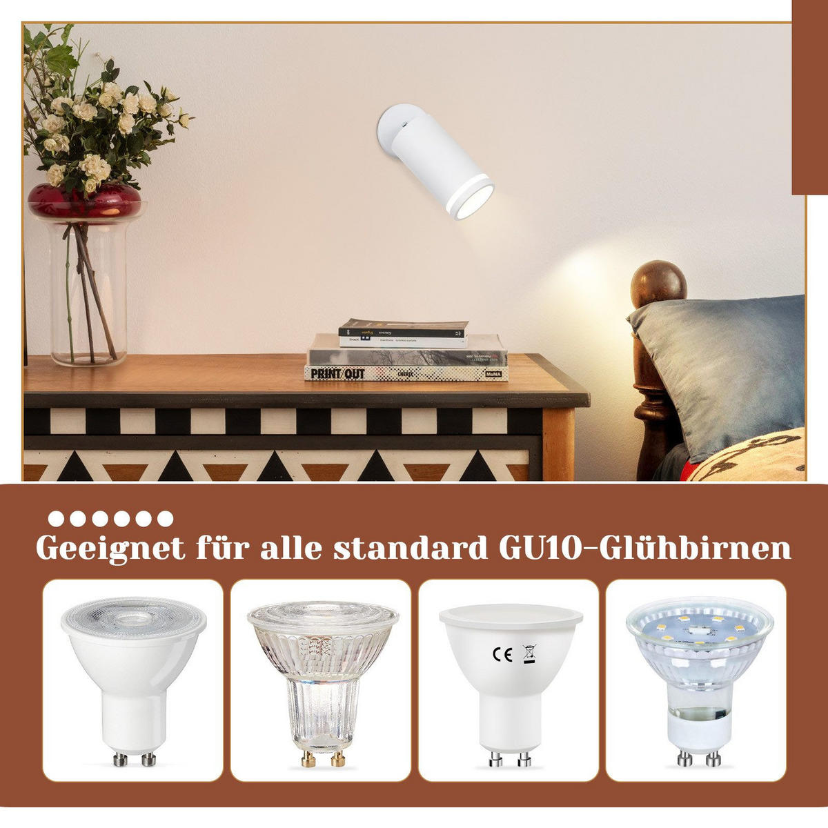 STRAHLER Salzuflen 1-flammig 6/6/17 cm - Weiß, Metall (6/6/17cm) - Nettlife