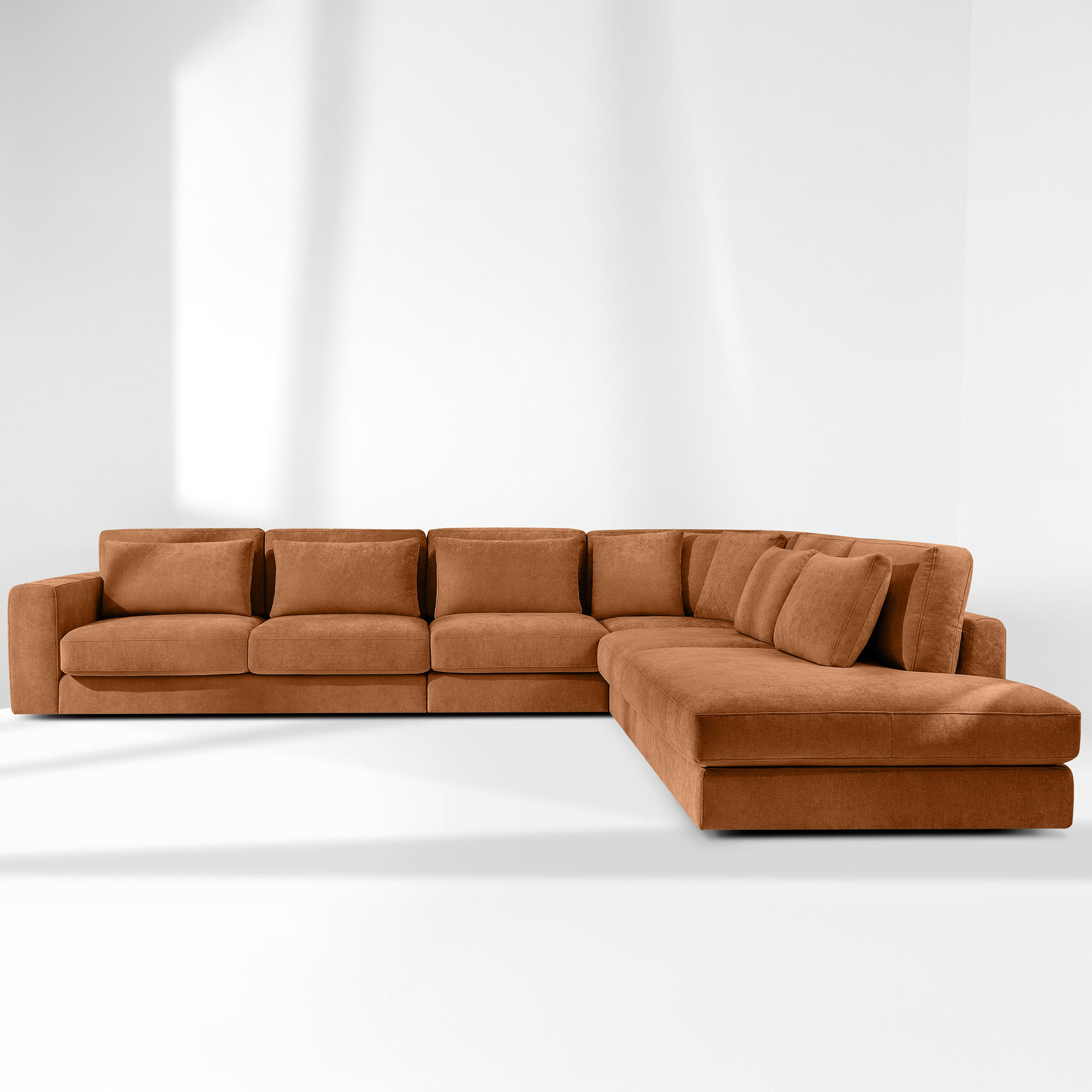 ECKSOFA XL rechts VERUS - Rot, Holz/Holzwerkstoff (377/328cm) - KONSIMO®