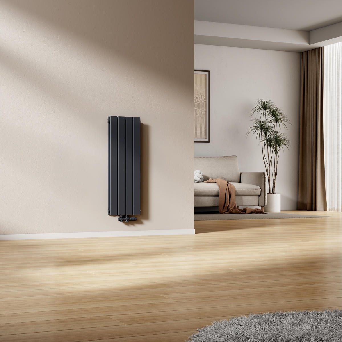 HEIZKÖRPER Flachheizkörper Anthrazit 90/30/6,3 cm - Anthrazit, Metall (30/90/6.3cm) - EMKE