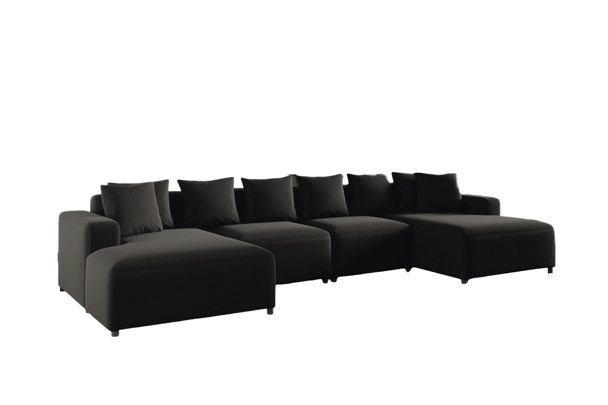 Fun Möbel Wohnlandschaft Schwarz 426x75x165 cm