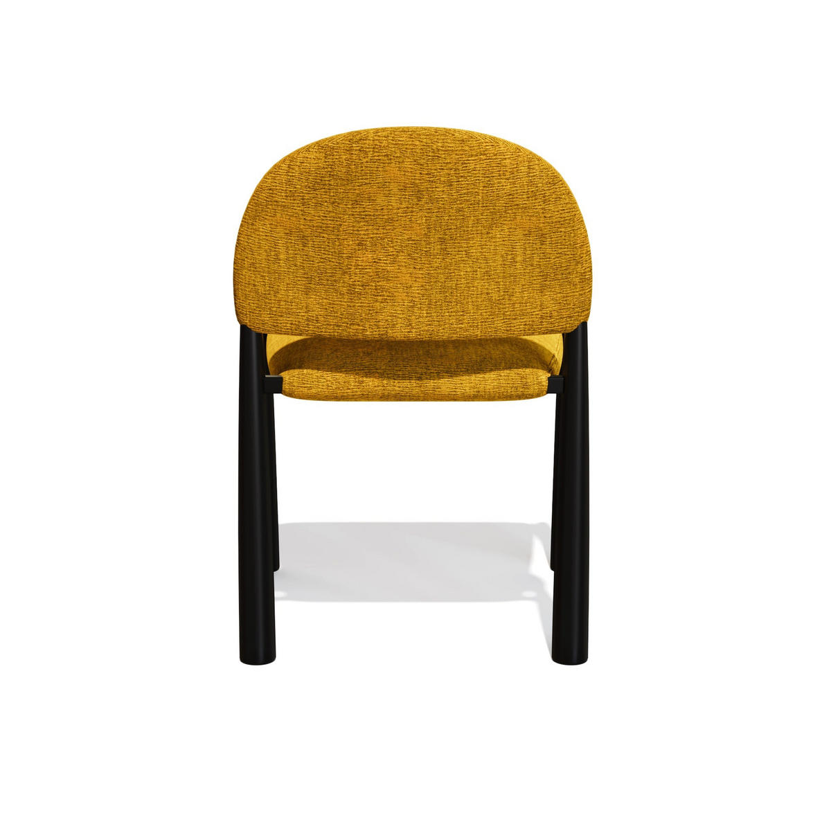 STUHL 2er-Set Texturierter Samt Senf 53cm - Dunkelgelb, Textil (53/10.4/56.9cm) - Sia Home