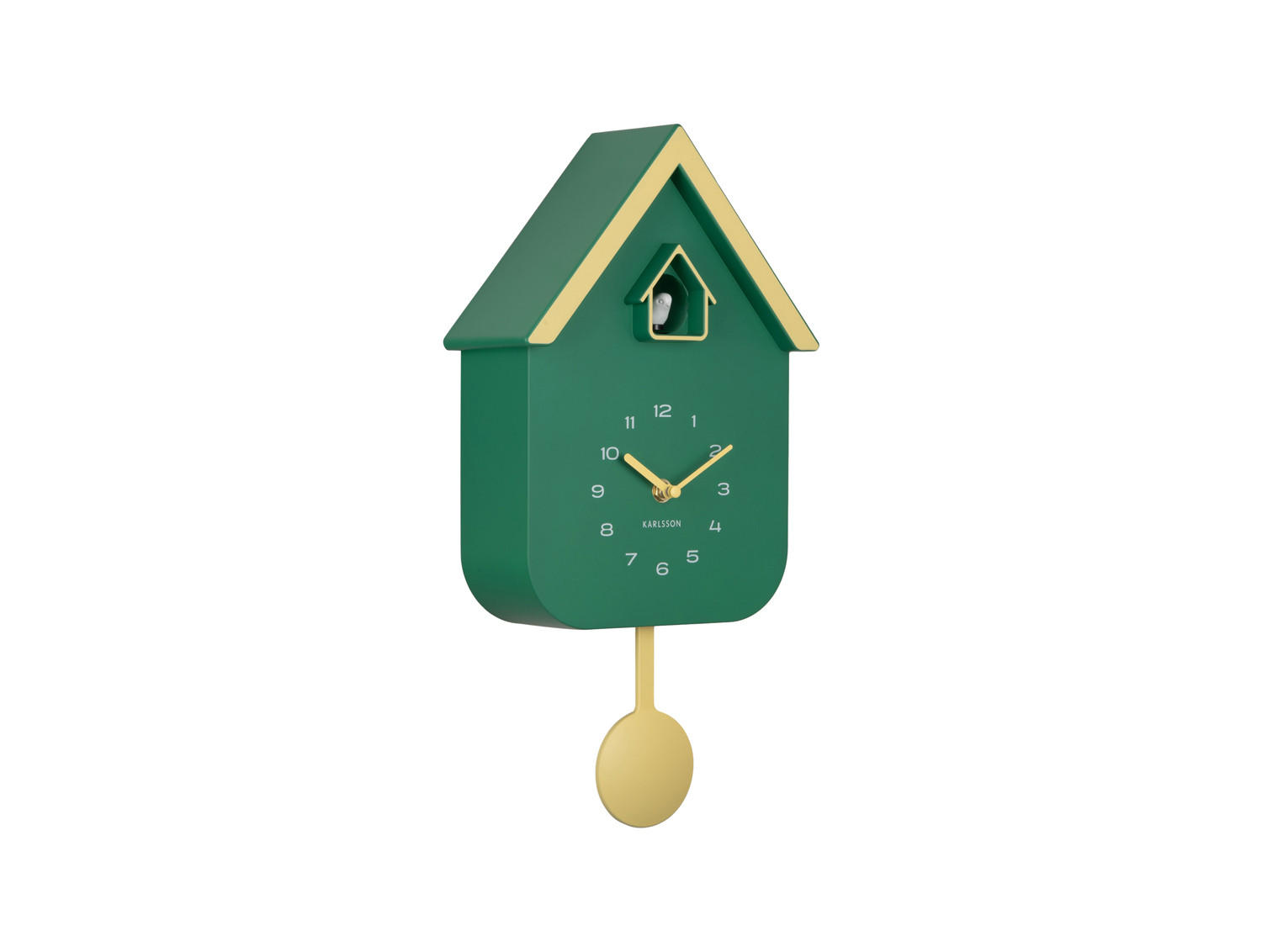 WANDUHR Dupla Color Cuckoo Grün 21.5/21.5/41.5 cm - Grün, Kunststoff (21.5/41.5/21.5cm) - Karlsson