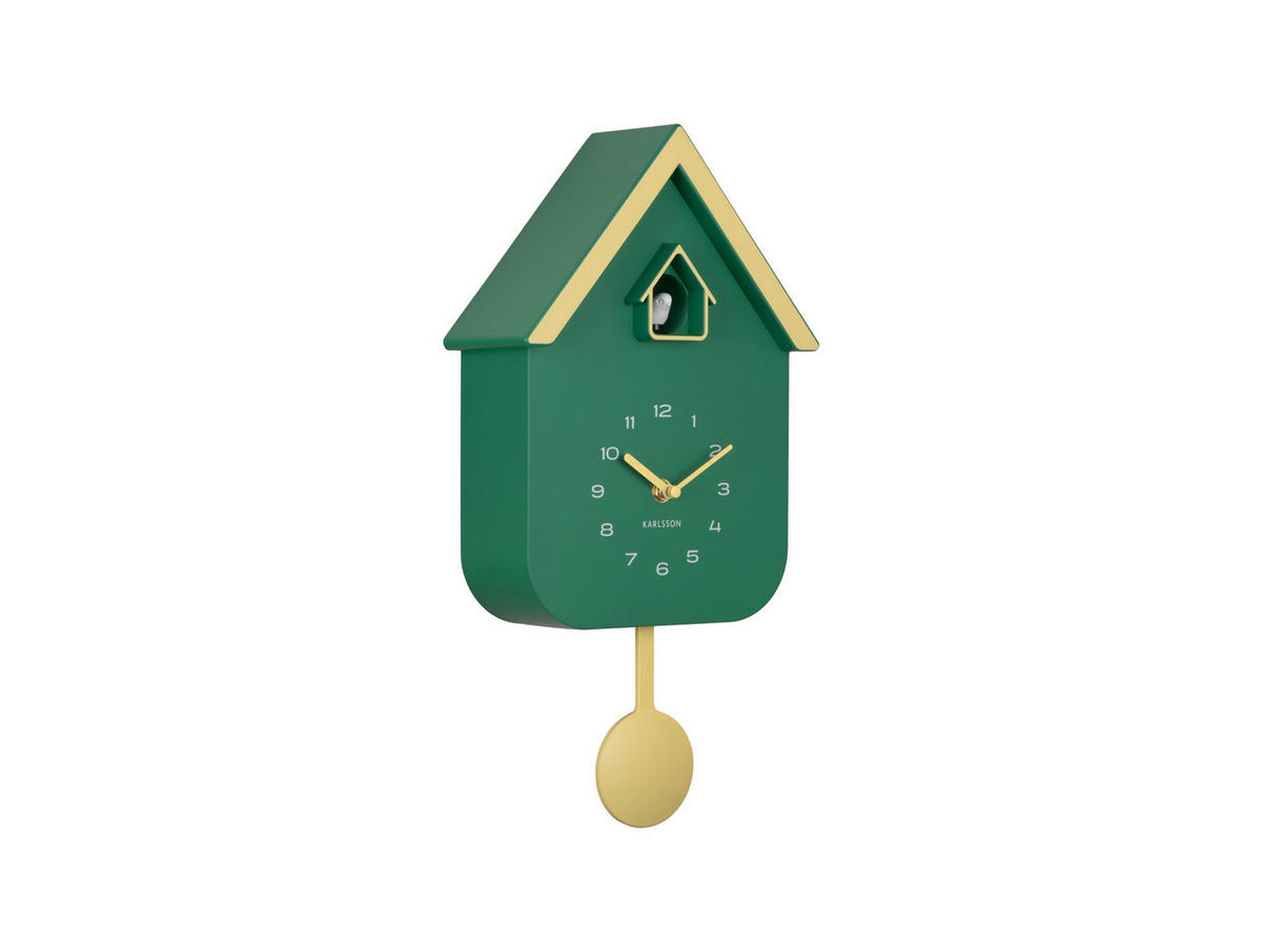 WANDUHR Dupla Color Cuckoo Grün 21.5/21.5/41.5 cm - Grün, Kunststoff (21.5/41.5/21.5cm) - Karlsson