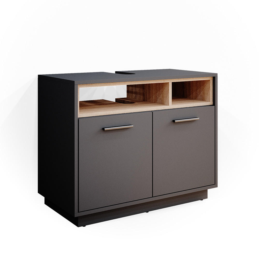 WASCHBECKENUNTERSCHRANK Beatrice Anthrazit 80 x 64 cm - Anthrazit, Holzwerkstoff (80/64/40cm) - Vicco