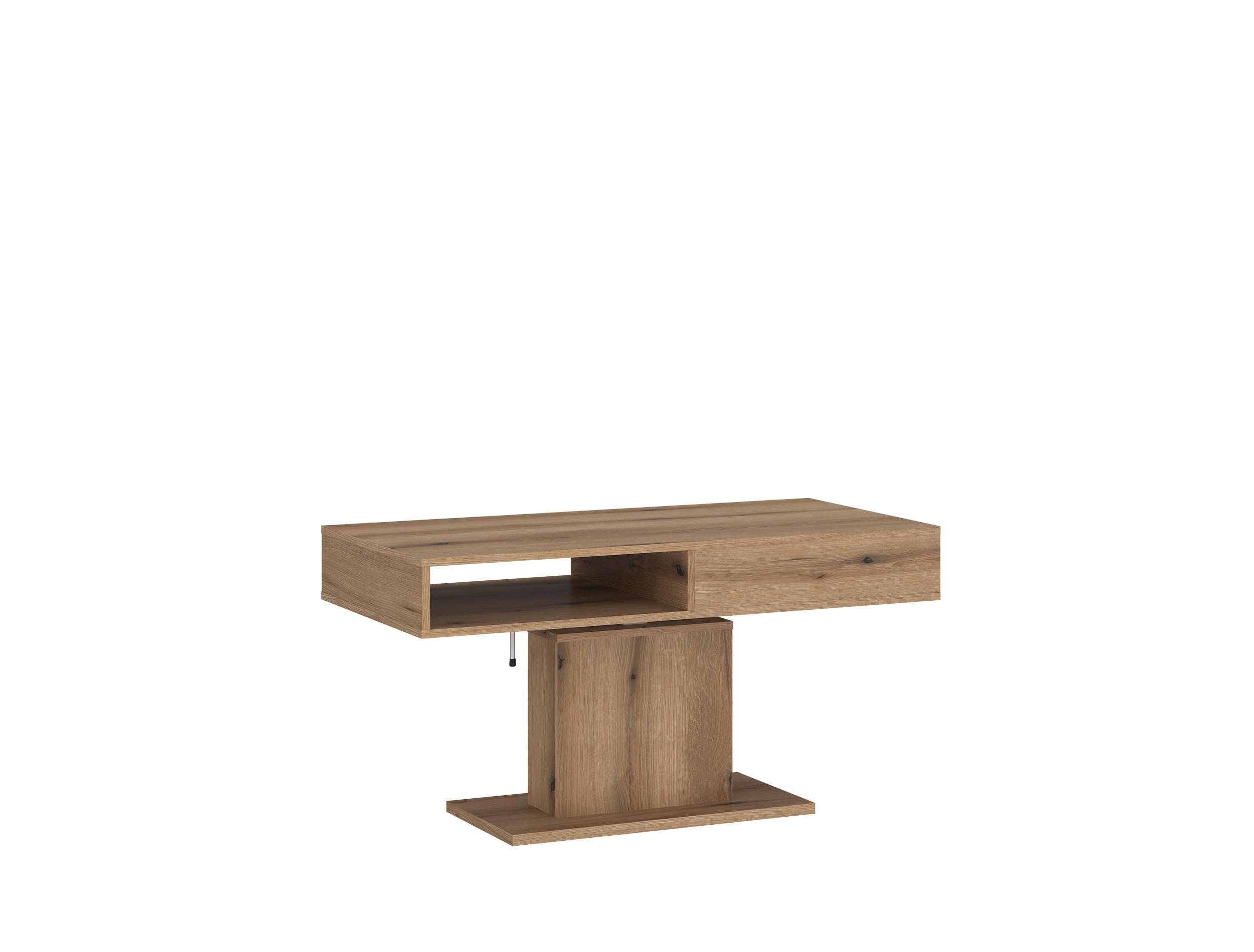 COUCHTISCH rechteckig stufenlos höhenverstellbar Schubalde 110/65/59 cm - Eichefarben, Holzwerkstoff (65/110/59cm) - designimpex