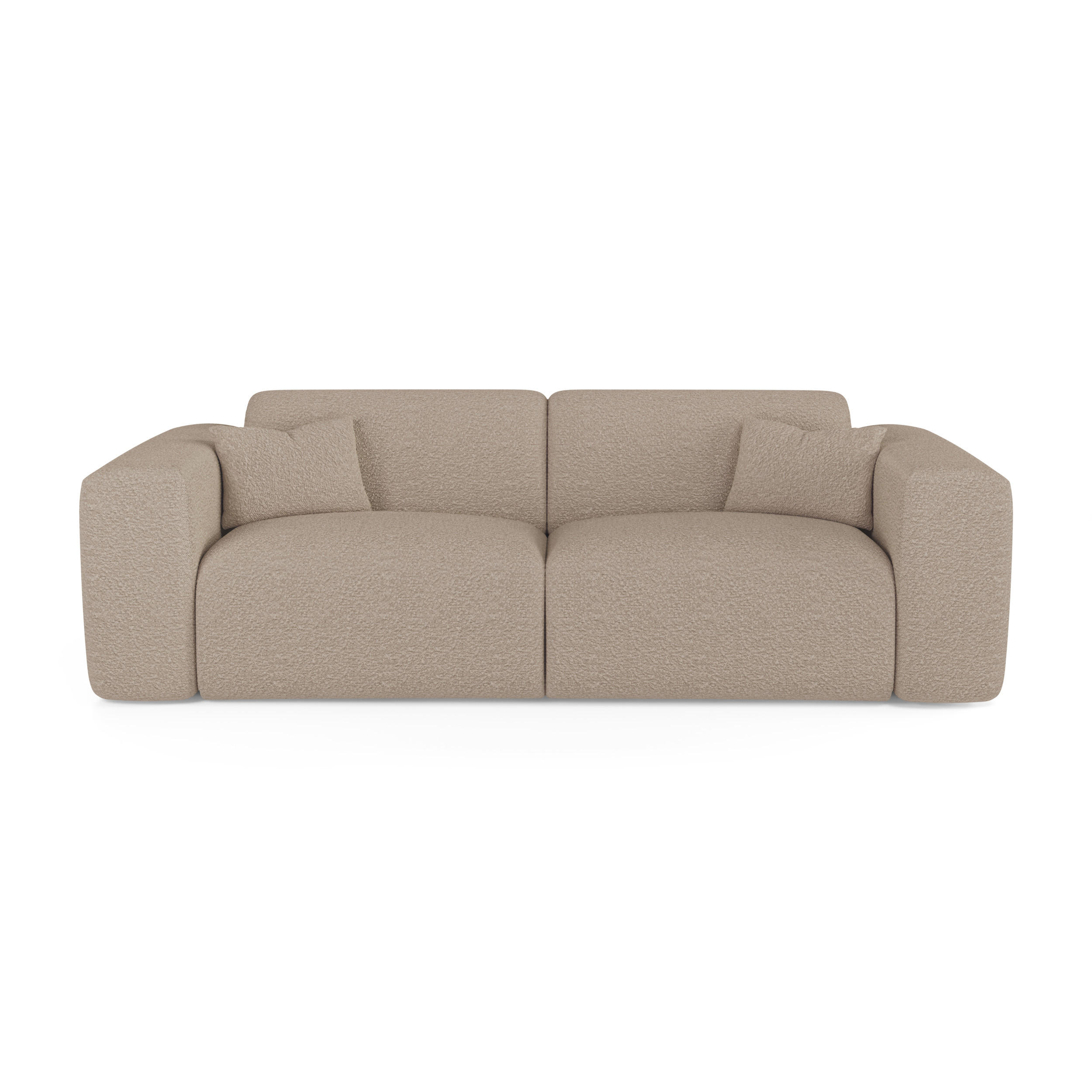 SCHLAFSOFA GERADE Bouclé-Stoff Taupe 214cm - Taupe, Textil (214/73/95cm) - Sia Home
