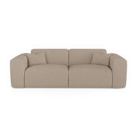 SCHLAFSOFA GERADE Bouclé-Stoff Taupe 214cm - Taupe, Textil (214/73/95cm) - Sia Home
