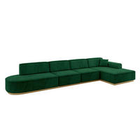 ECKSOFA Ottomane Rechts IREA-L3-v2 - 413x171x83 cm Grün - Grün, Holzwerkstoff/Textil (171/413cm) - ALTDECOR