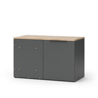 ECKKOMMODE Wido Anthrazit 80 x 50 cm Eck Kommode mit Tür - Anthrazit/Sonoma Eiche, Holzwerkstoff (80/50/40cm) - Vicco