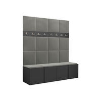 GARDEROBEN-SET Orion V - Graphitfarben/Grau, Holzwerkstoff/Kunststoff (168/186/46cm) - MIRJAN24
