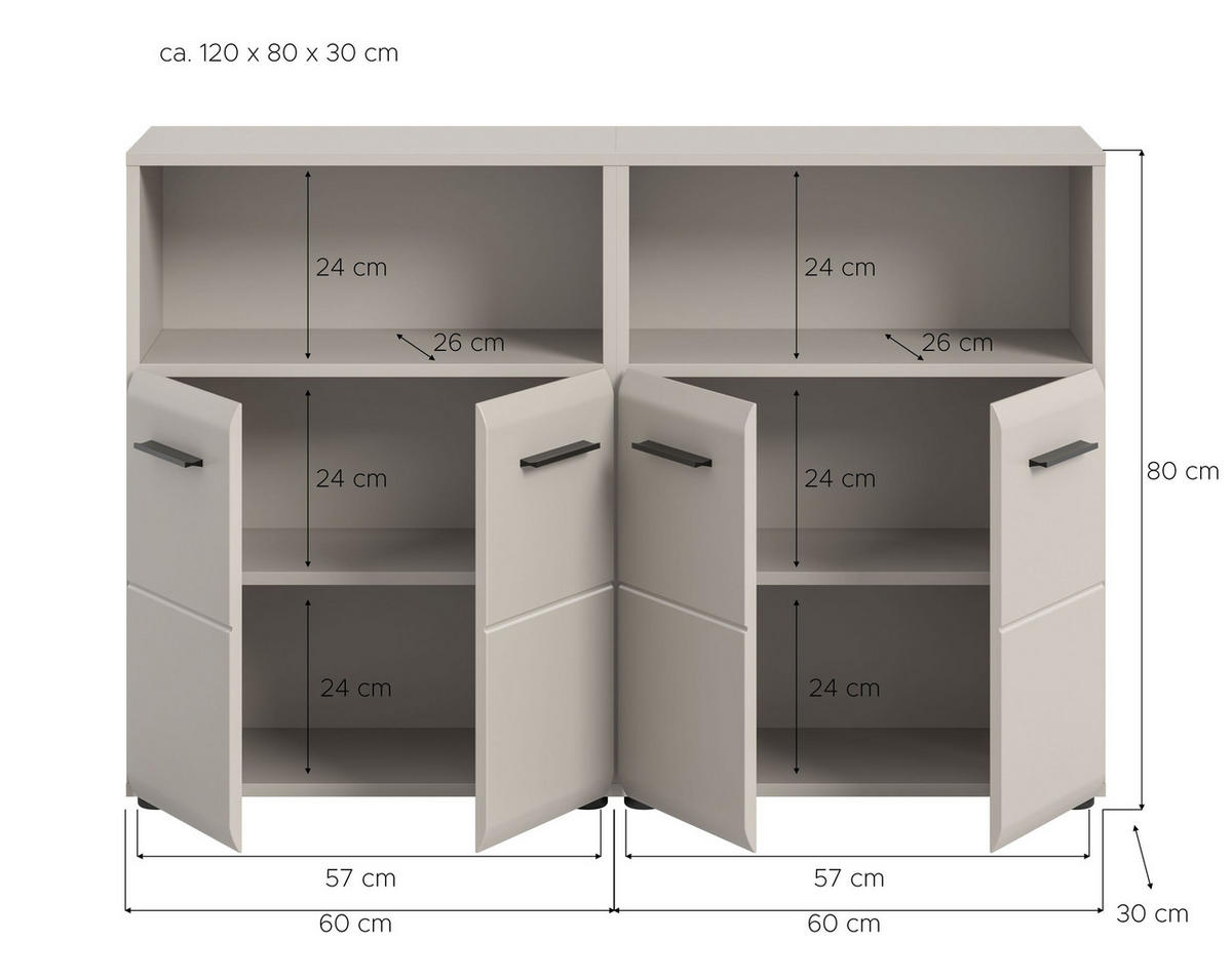 BAD-SET ICE (B/H/T: ca. 120/82/30 cm) 2-tlg. in Kaschmir/Kaschmir matt - Kaschmir, Holz (120/82/30cm)