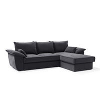 ECKSOFA RECHTS Samtstoff Graphitgrau 257cm - Graphitfarben/Grau, Textil (257/168cm) - Sia Home