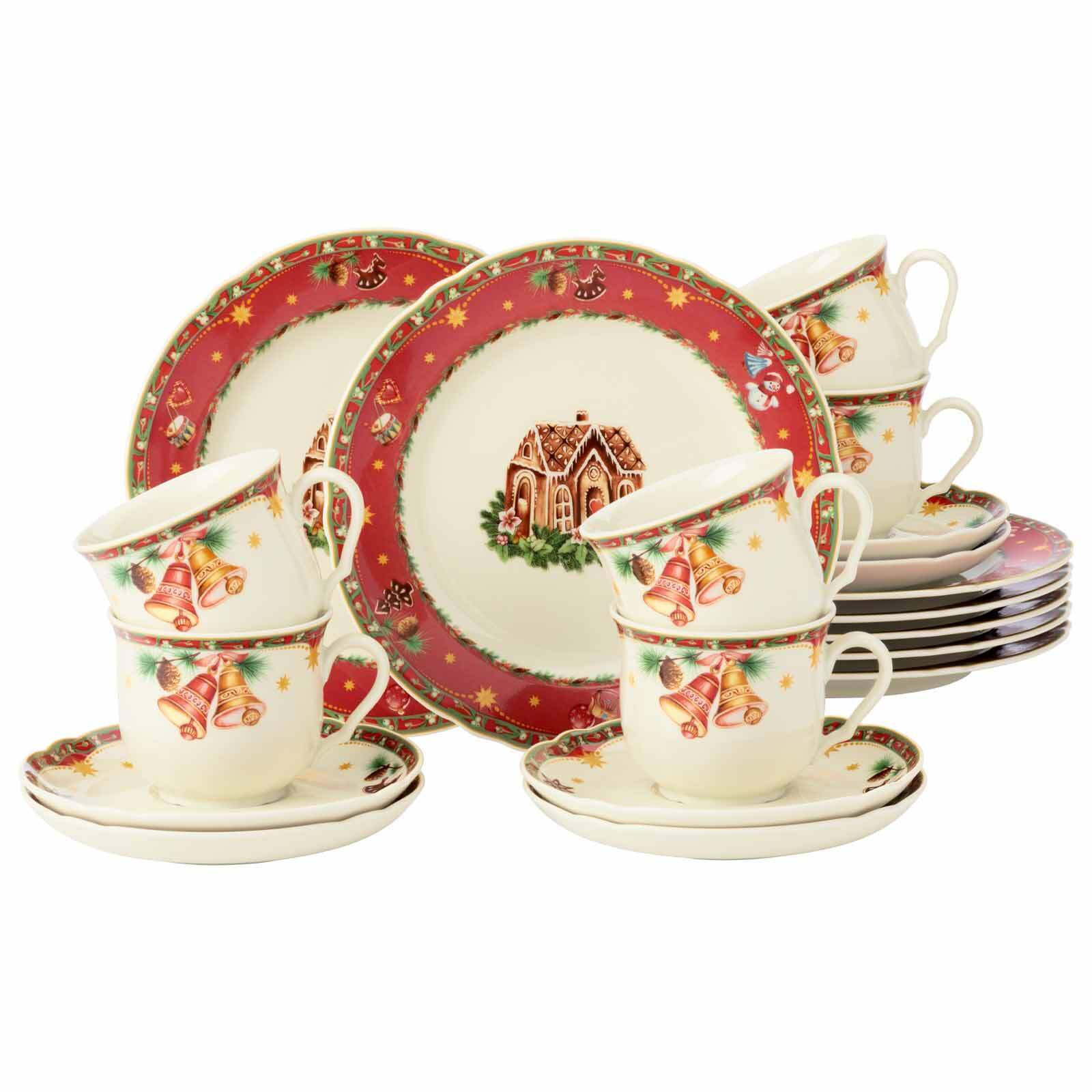 KAFFEESERVICE Marieluise Weihnachtsnostalgie bunt 18er Set - Multicolor, Keramik (1/1/1cm) - Seltmann Weiden