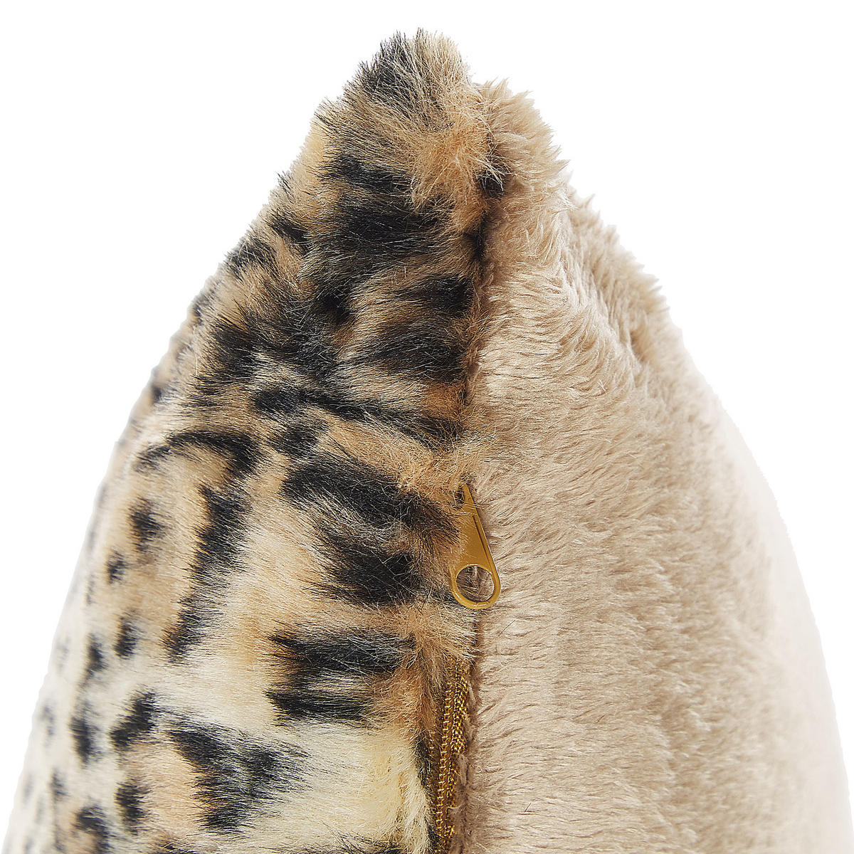 DEKOKISSEN 2er-Set Braun 45/45 cm Foxtail - Braun, Kunststoff/Textil (45/45cm) - Beliani