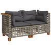 GARTENSOFA ZYLOE 127/62/63.5 cm （2-SITZER） - Grau, Holz (127/62/63.5cm) - ZMH