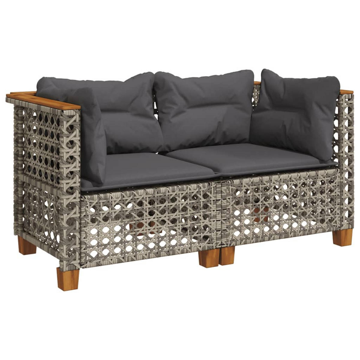 GARTENSOFA ZYLOE 127/62/63.5 cm （2-SITZER） - Grau, Holz (127/62/63.5cm) - ZMH