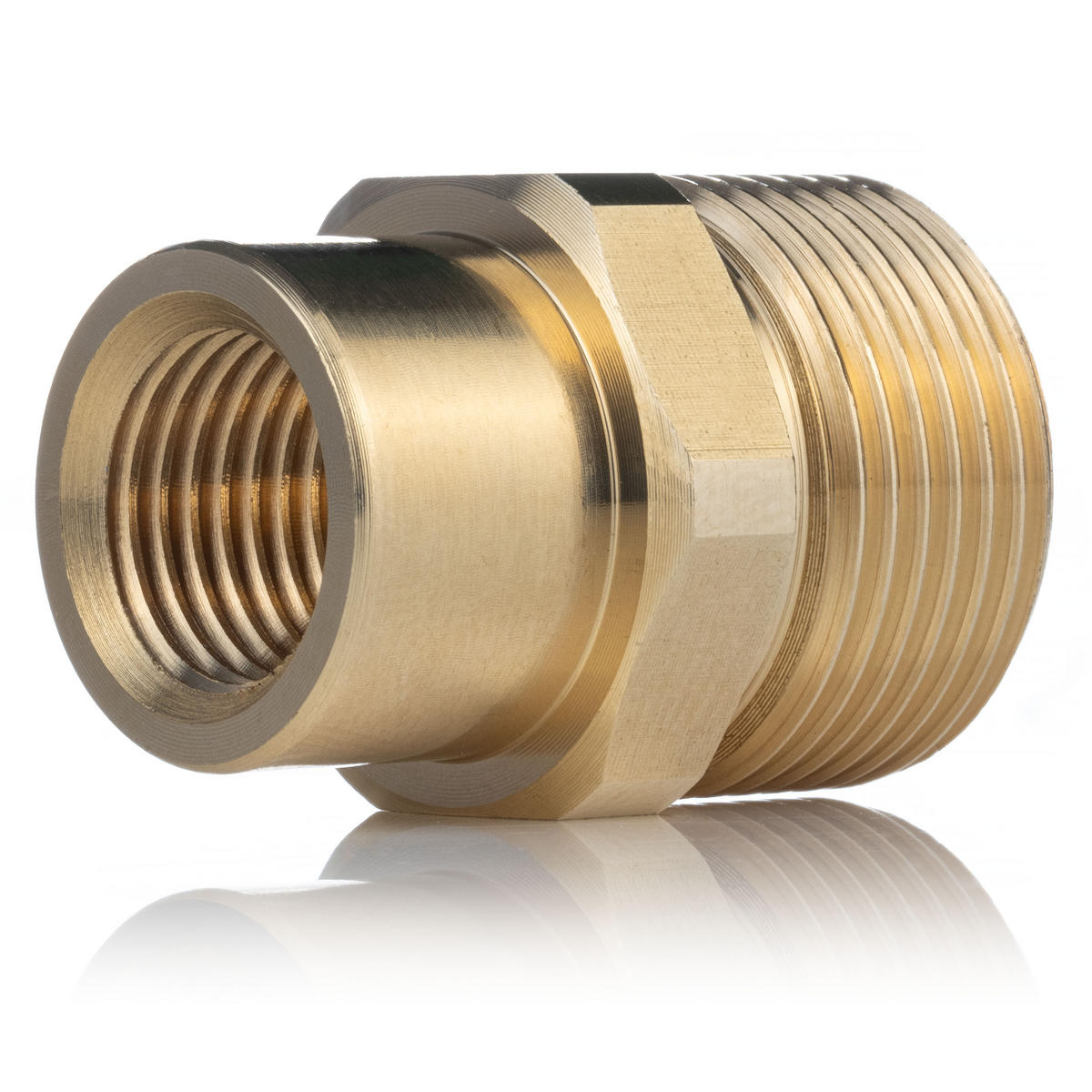 ADAPTER M22-1/4, M22x1,5 mm Außengewinde auf 1/4" Innengewinde, Stift 14 mm, Messing - Multicolor, Kunststoff/Metall (10/10/10cm)