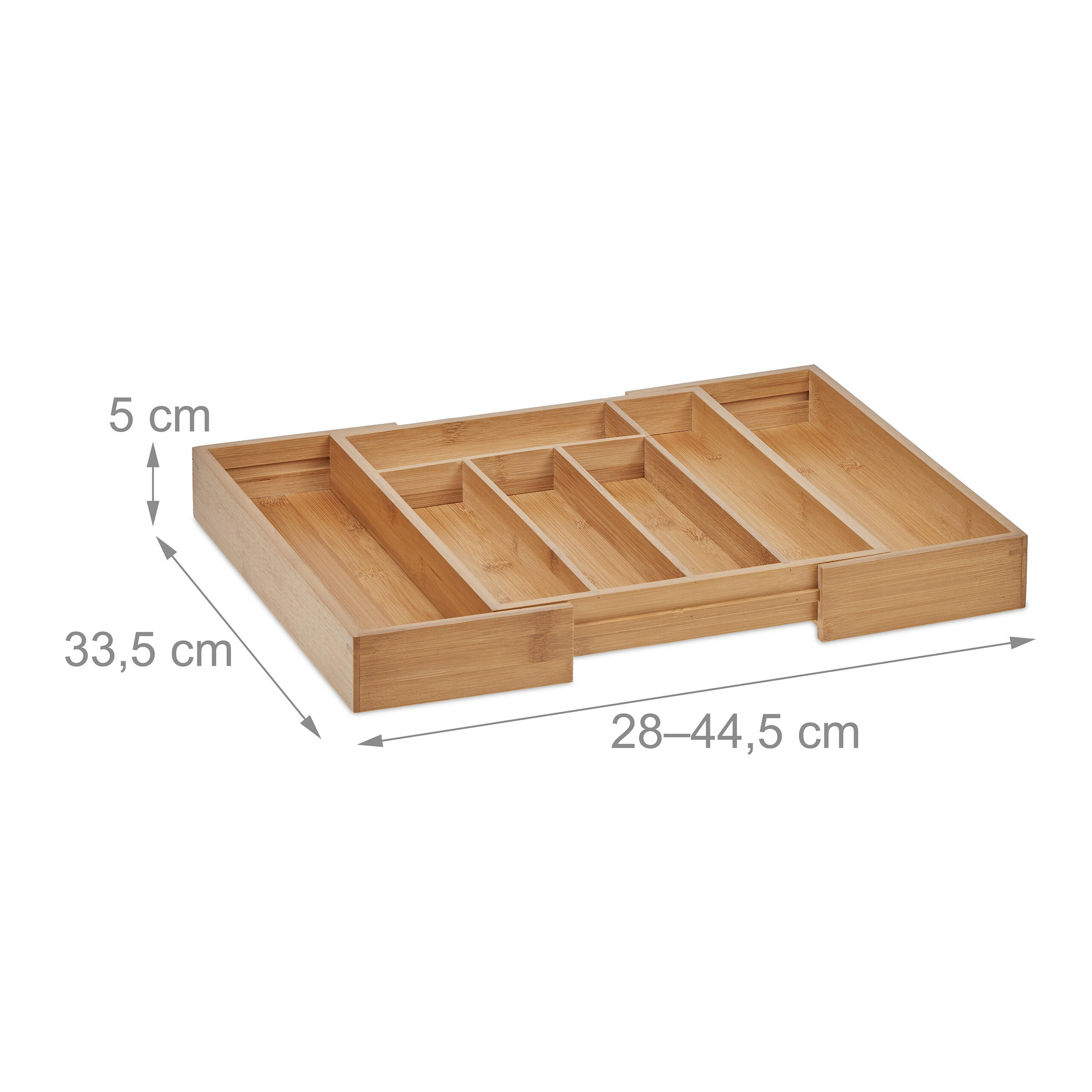 BESTECKKASTEN - Hellbraun, Holz/Kunststoff (44.5/5/33.5cm) - Relaxdays