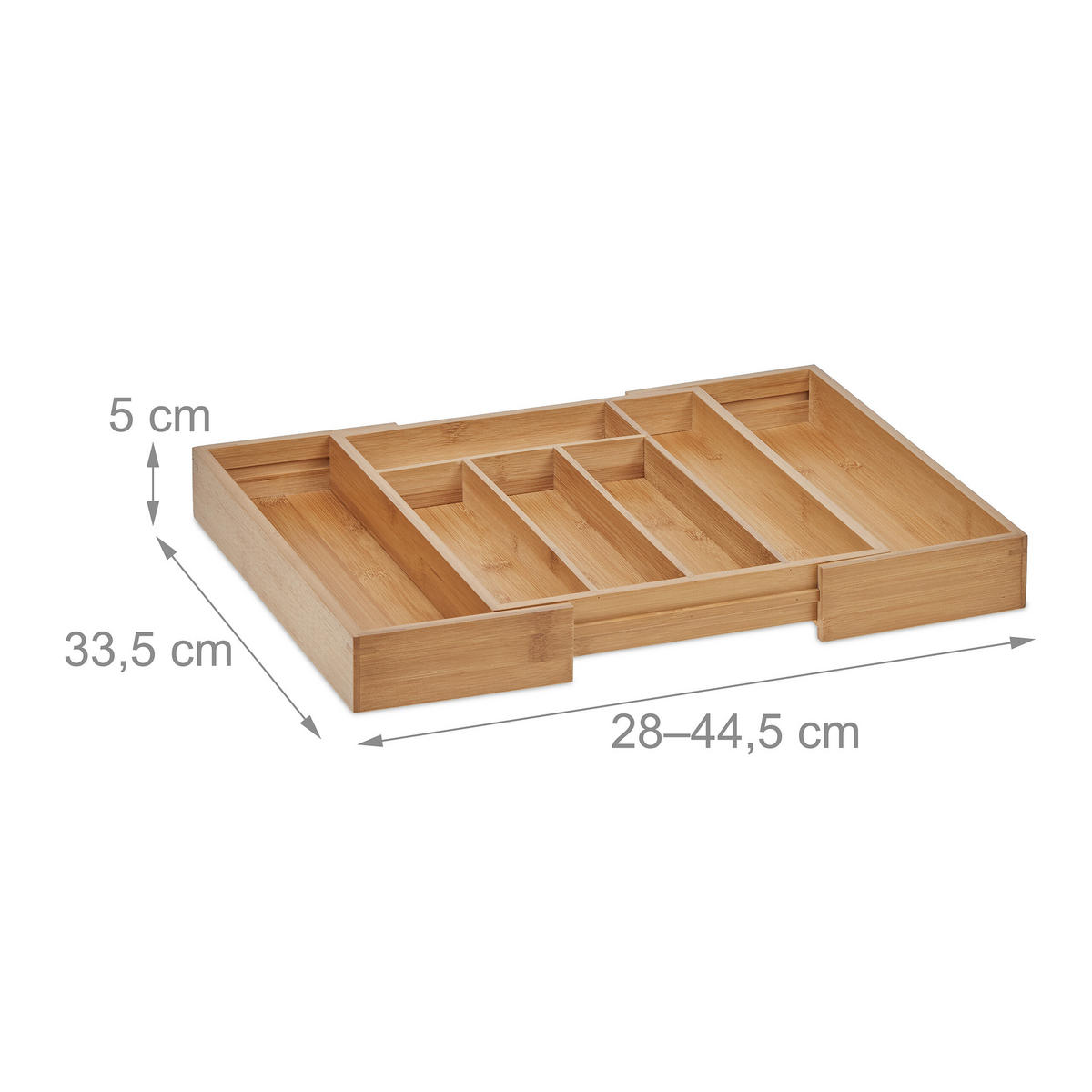 BESTECKKASTEN - Hellbraun, Holz/Kunststoff (44.5/5/33.5cm) - Relaxdays