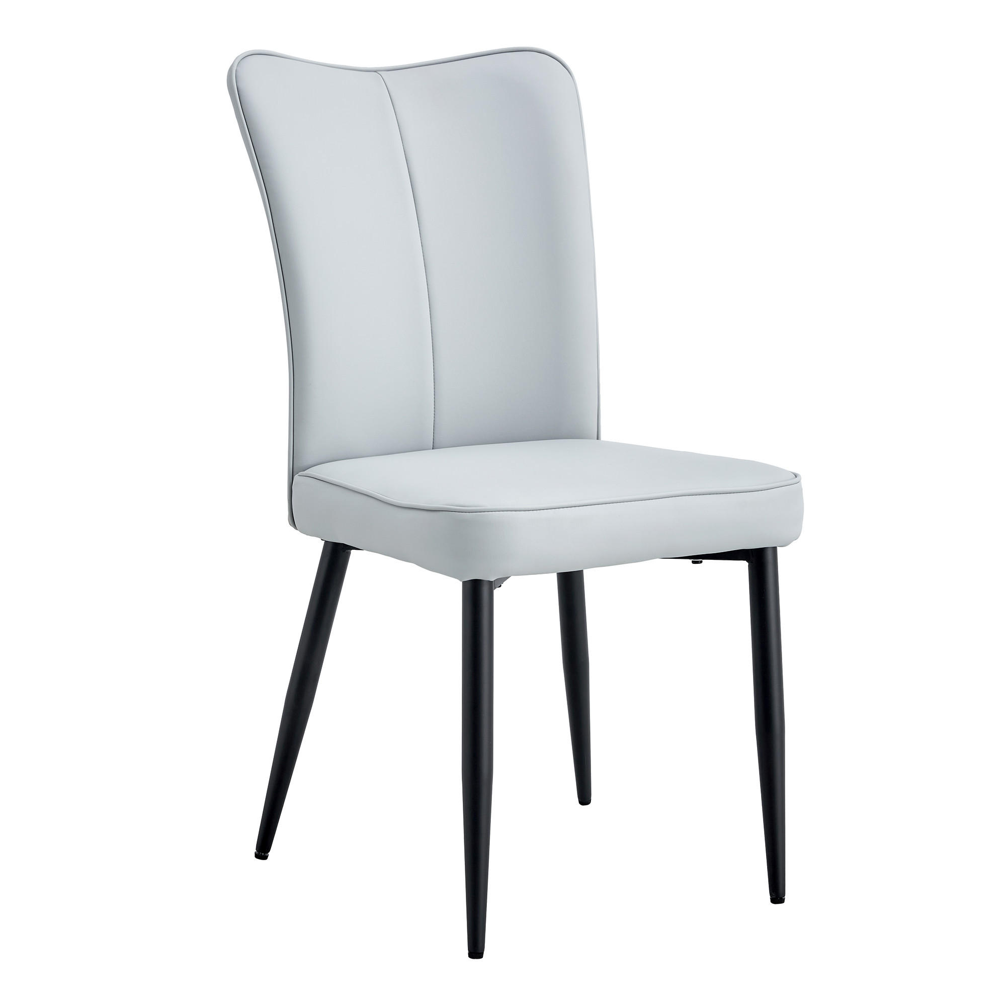 STUHL-SET DE-36516 2 Stück mit PU-Bezug und Metallbeinen Hellgrau - Hellgrau, Metall (44/89/45cm) - ComfortXL