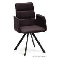 ARMLEHNSTUHL (4er-Set) Deane 52x92x60 Schwarz/Espresso - Dunkelbraun/Schwarz, Kunststoff (60/92/52cm) - 58aufmkessel